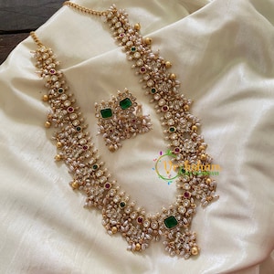 Traditionelle Guttapusalu Haram-Schmuck Set-Statement Halskette-Hochzeit Schmuck-südindischen Schmuck-Braut Halskette-Festival Wear-Geschenk für Sie