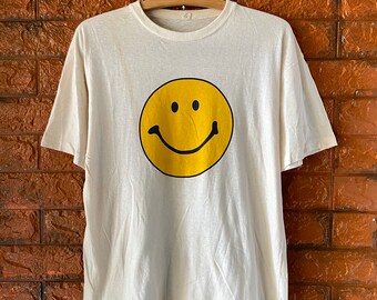 Acid Smiley Face Yellow T shirt House Rave Music Retro Summer Tee Festival Tees