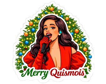 Merry Quismois - Singer - Kiss-Cut Sticker | Holiday Christmas Funny