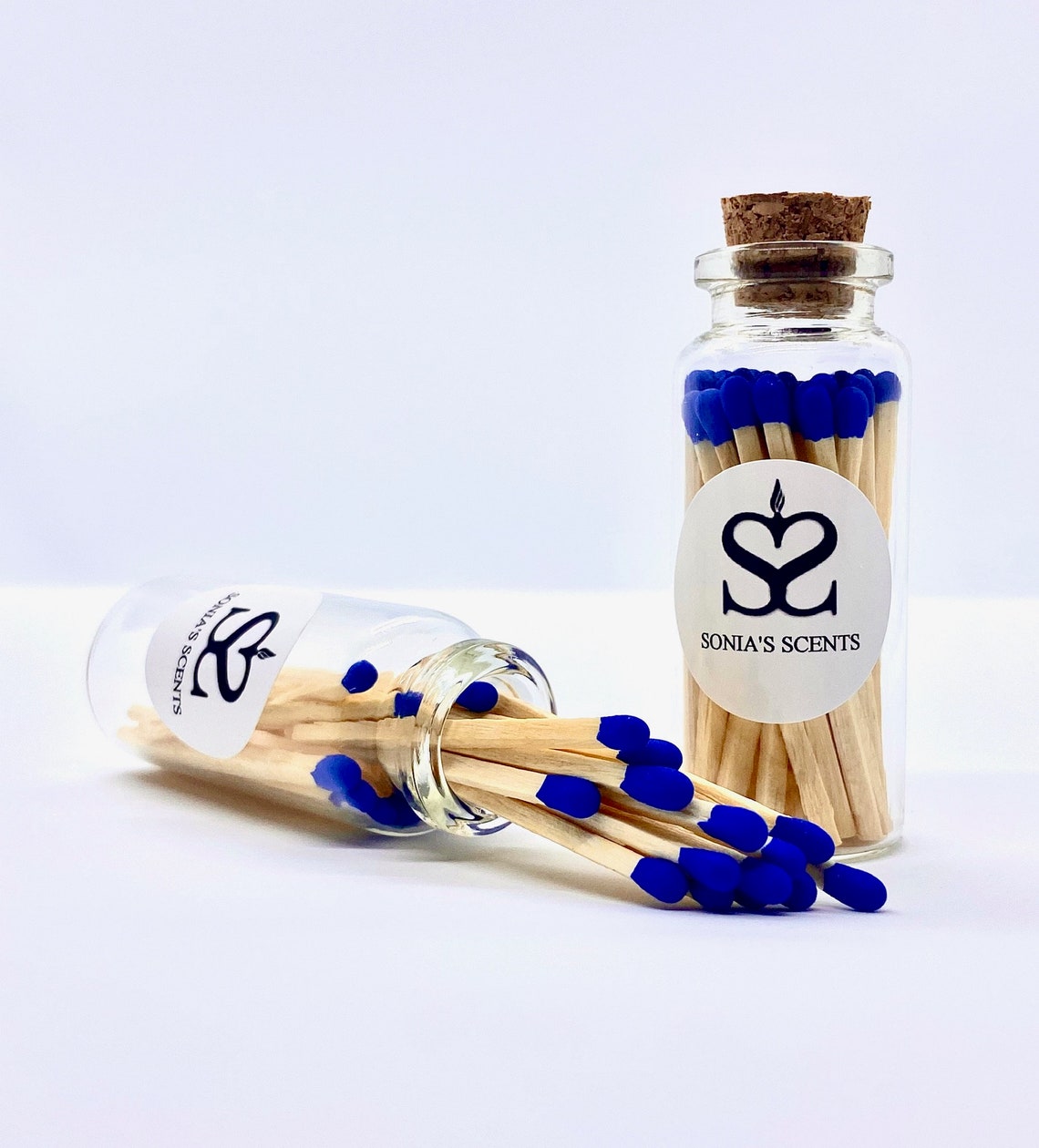 Royal Blue Matches in a Bottle Colored Matches Match Etsy