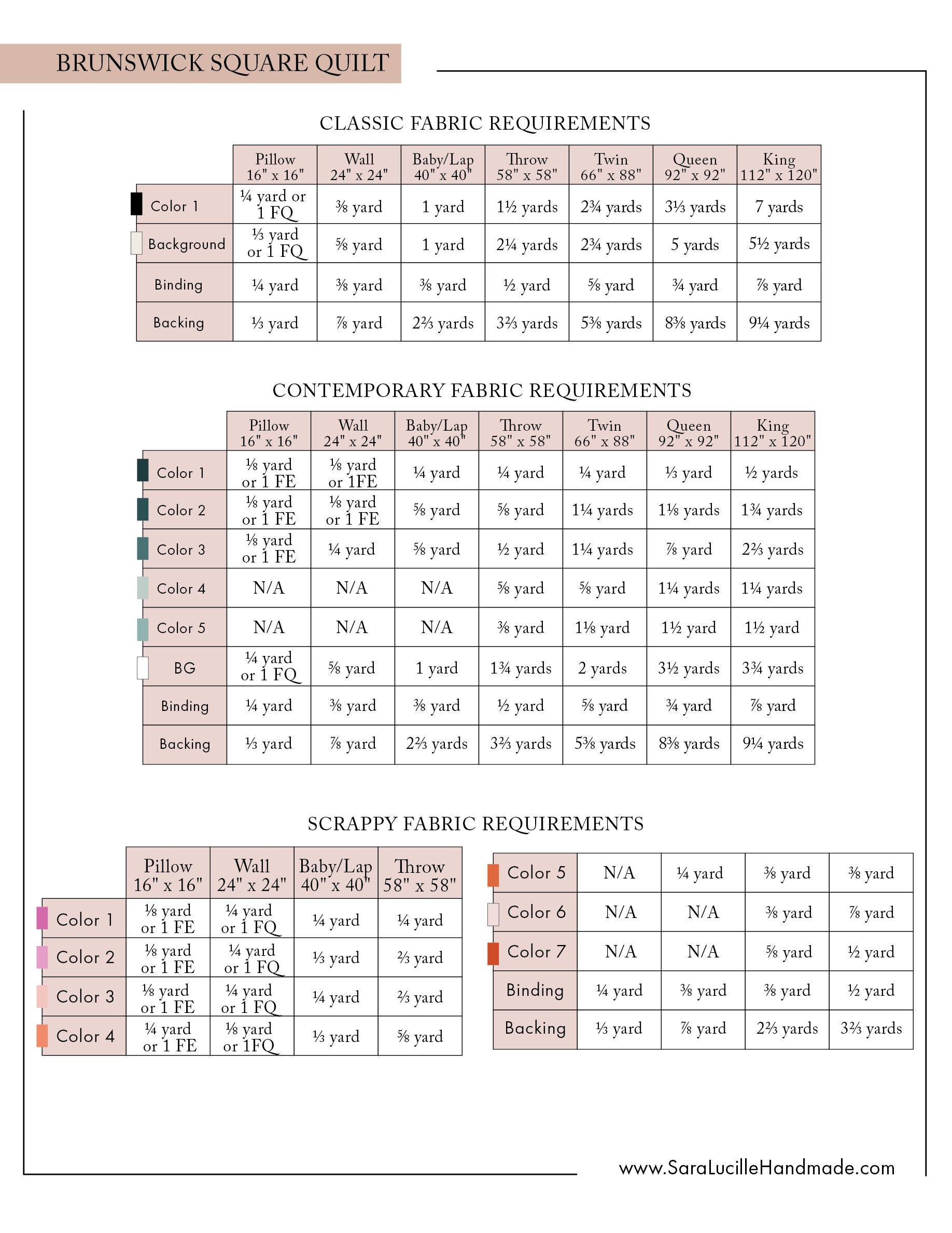 Brunswick Square Quilt Pattern - PDF Download - Etsy