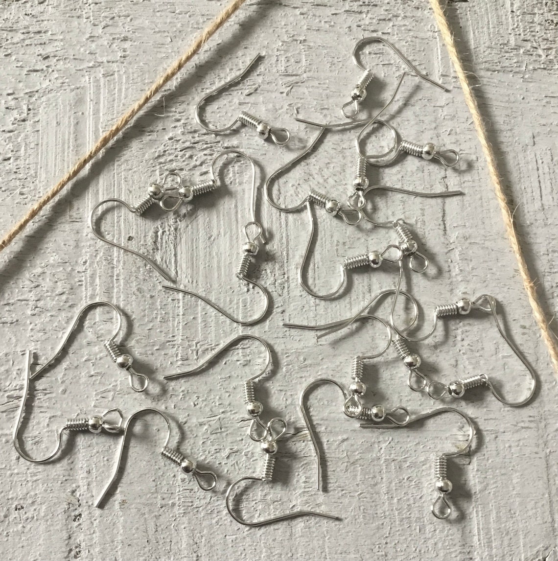 Fish Hook Earring Findings Ear Wire Silver Tone 20 Gauge Etsy