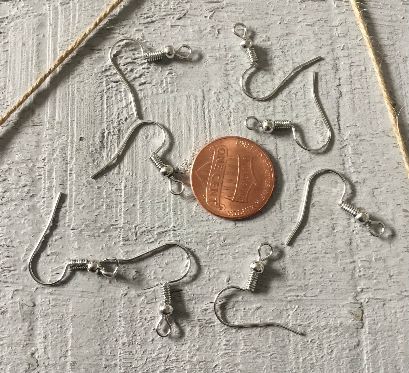 Fish Hook Earring Findings Ear Wire Silver Tone 20 Gauge Etsy