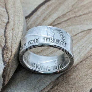 Einzigartiger 1960 Ben Franklin Silber Dollar Münze Ring 65.Geburtstag Geschenk - Handgefertigter Schmuck