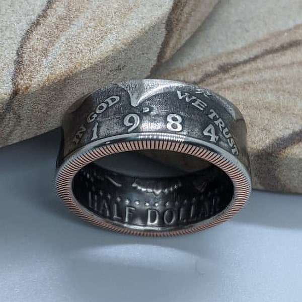 Unique 1984 JFK Half Dollar Coin Ring - Perfect 40th Birthday or Anniversary Gift