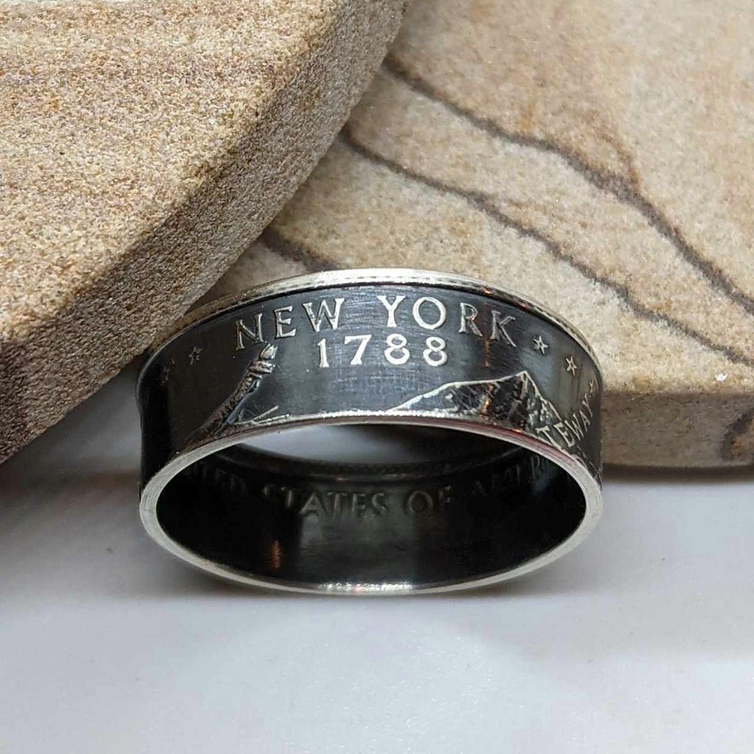State Coin Rings Handcrafted New York State Coin Ring: 90% Silver Proof - Etsy