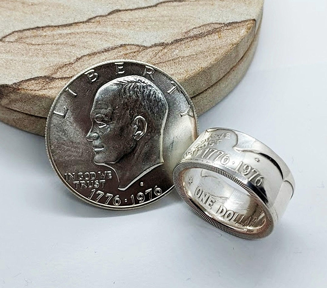 Handcrafted 1776-1976 Bicentennial Eisenhower Silver Dollar