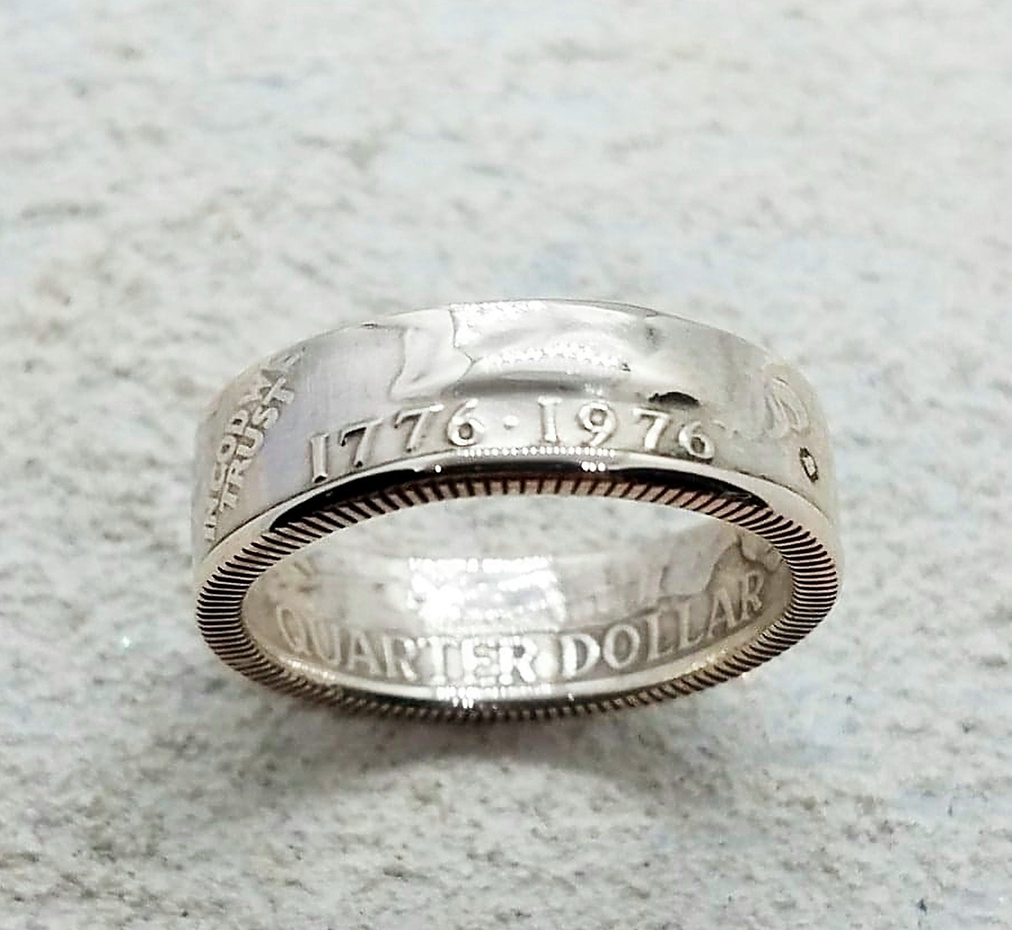 Unique Silver Quarter Ring - Bicentennial 1776-1976 Treasure - Etsy