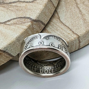 1968 Silver JFK Half Dollar Coin Ring: 57th Birthday Gift