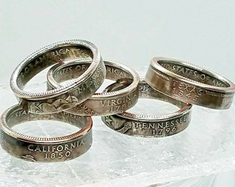 Handcrafted Statehood and Territory Coin Ring - Unique Jewelry Gift