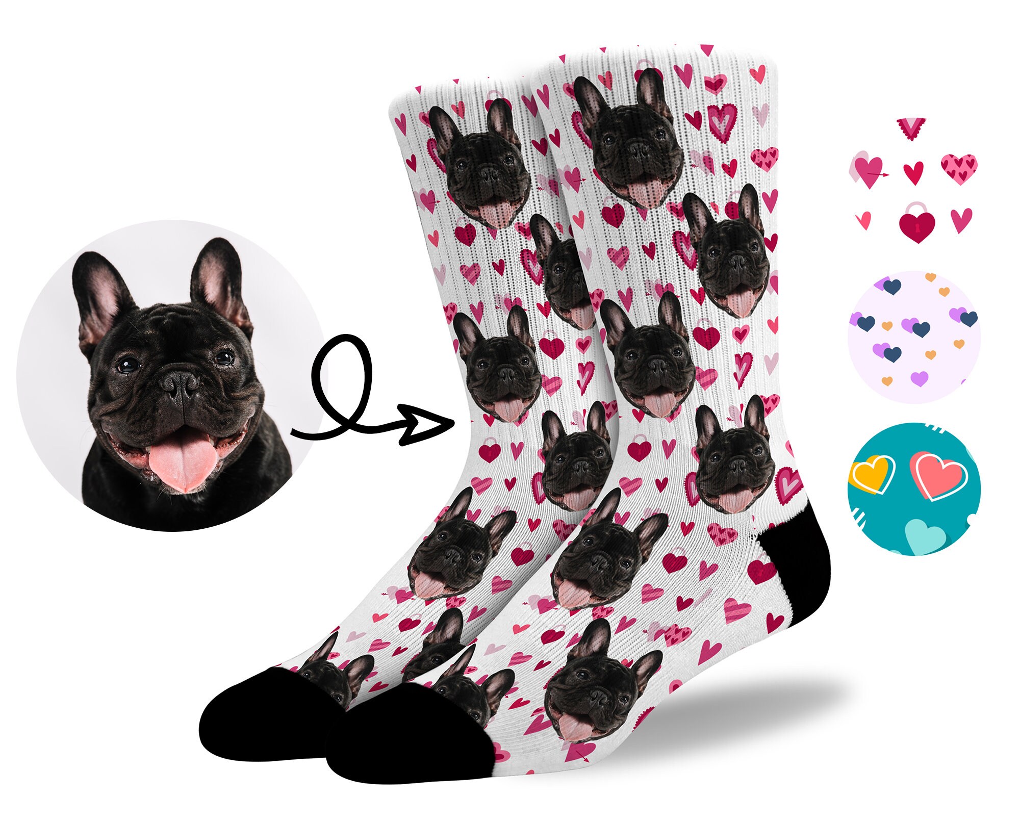 Custom DOG Socks Love Photo Puppy Pet Face Socks Hopsocks Etsy UK