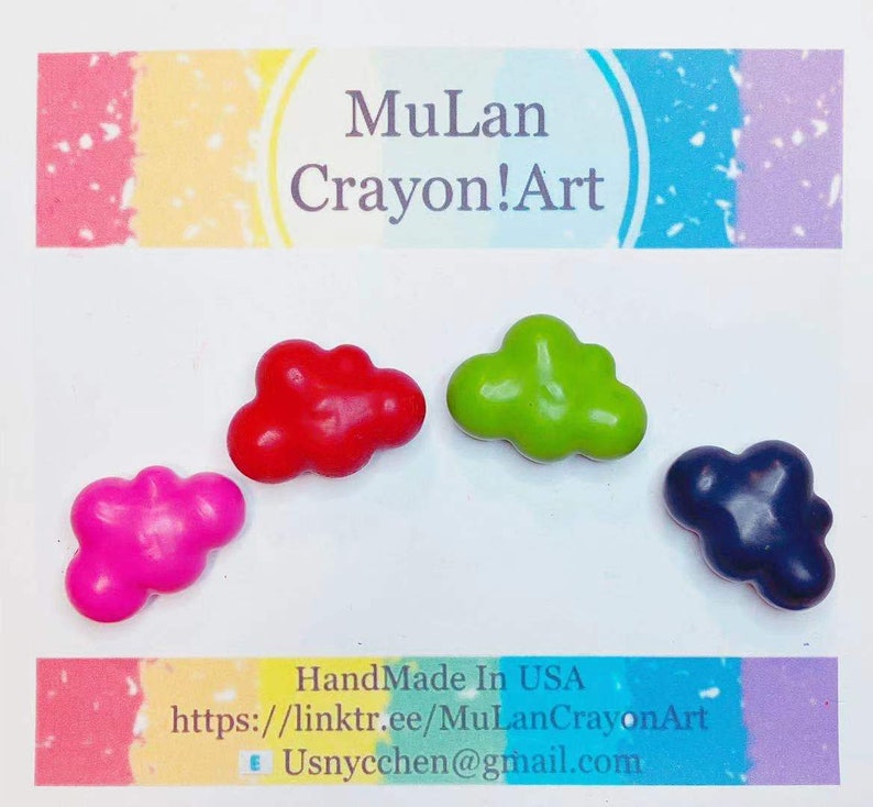 Design the set of colors cute cloudy shape personalized Crayons !!!
