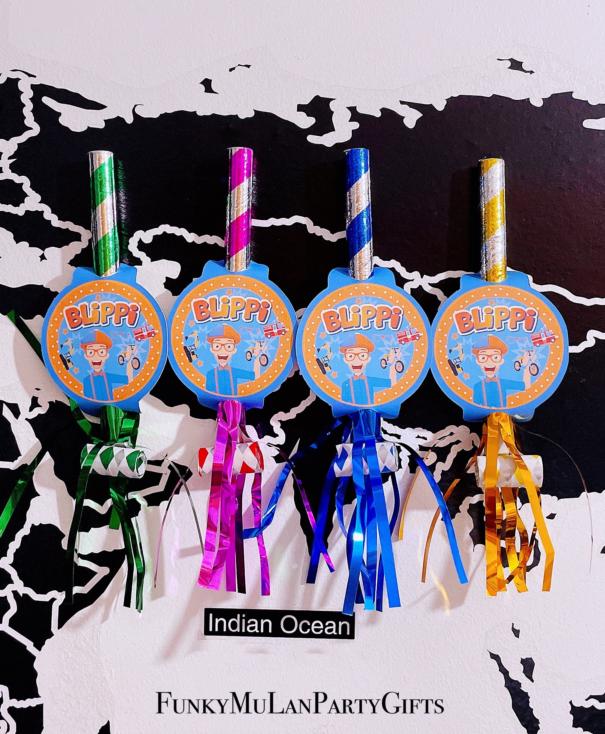 Blippi Party Favor Blowouts Party Supplies Birthday Favors Etsy