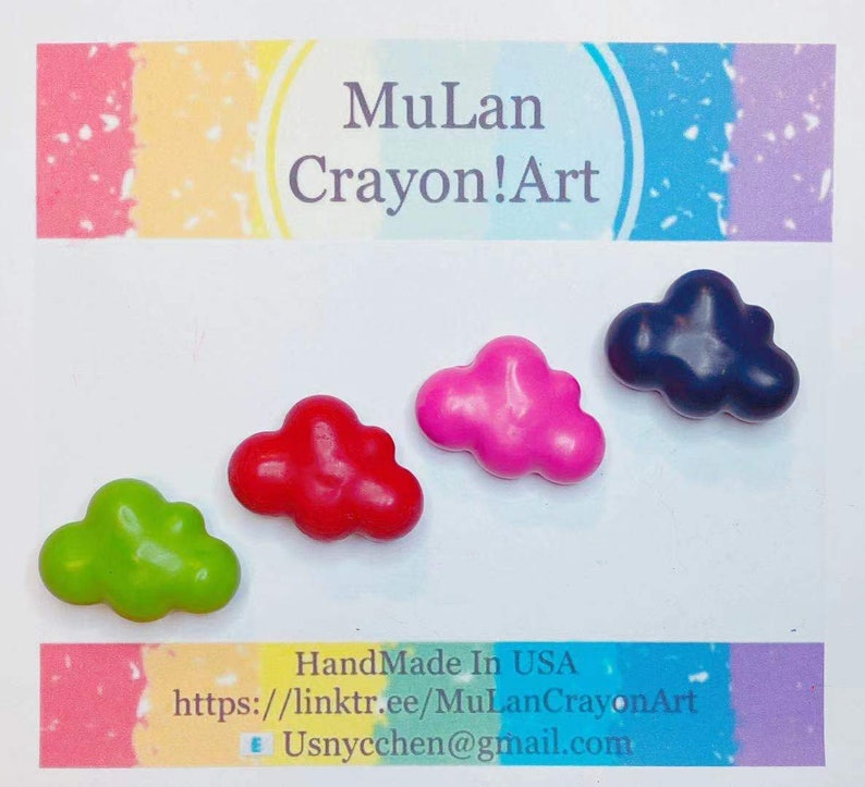 Design the set of colors cute cloudy shape personalized Crayons !!!