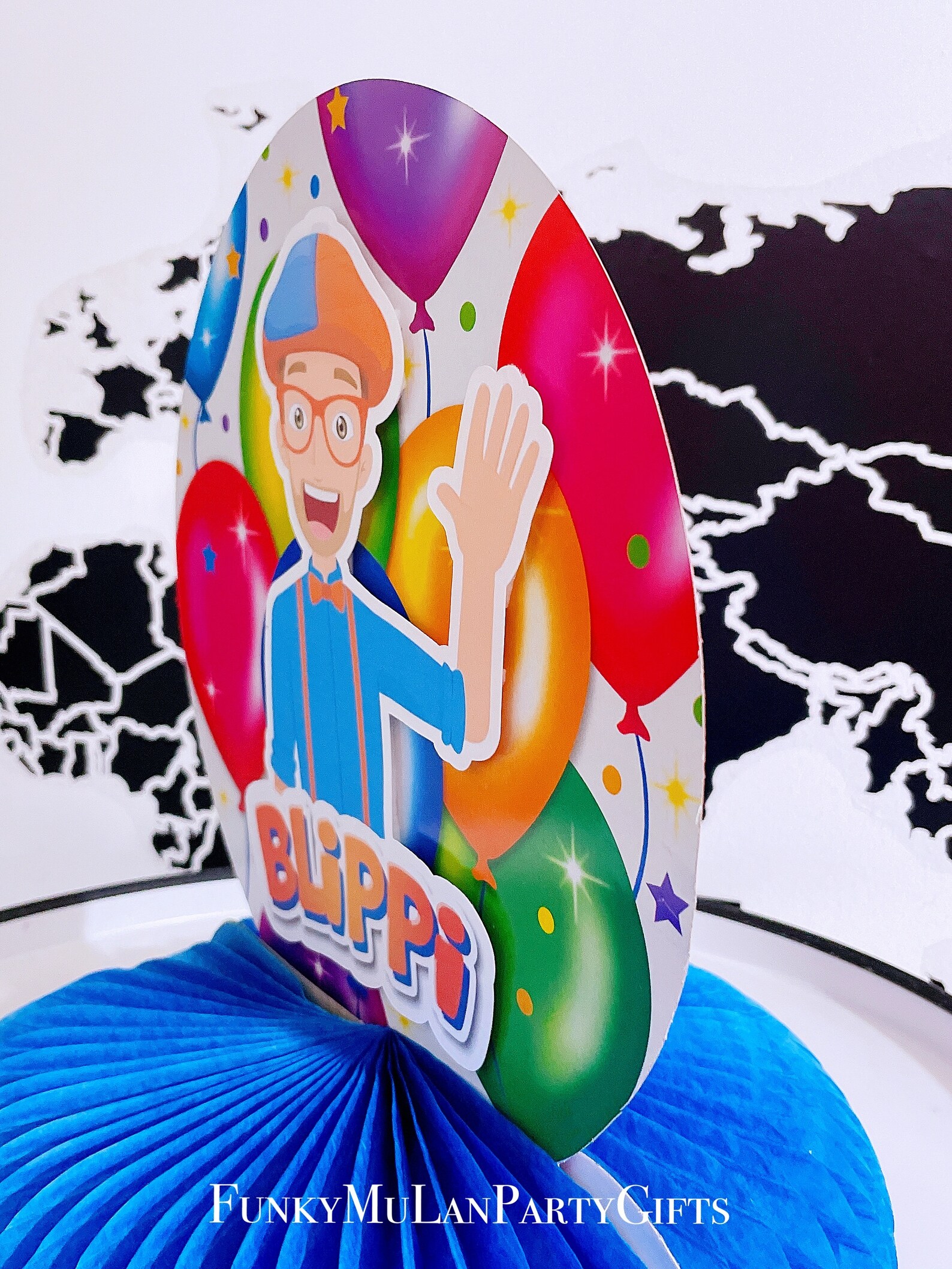 Blippi Theme Table Centerpiece Birthday Etsy