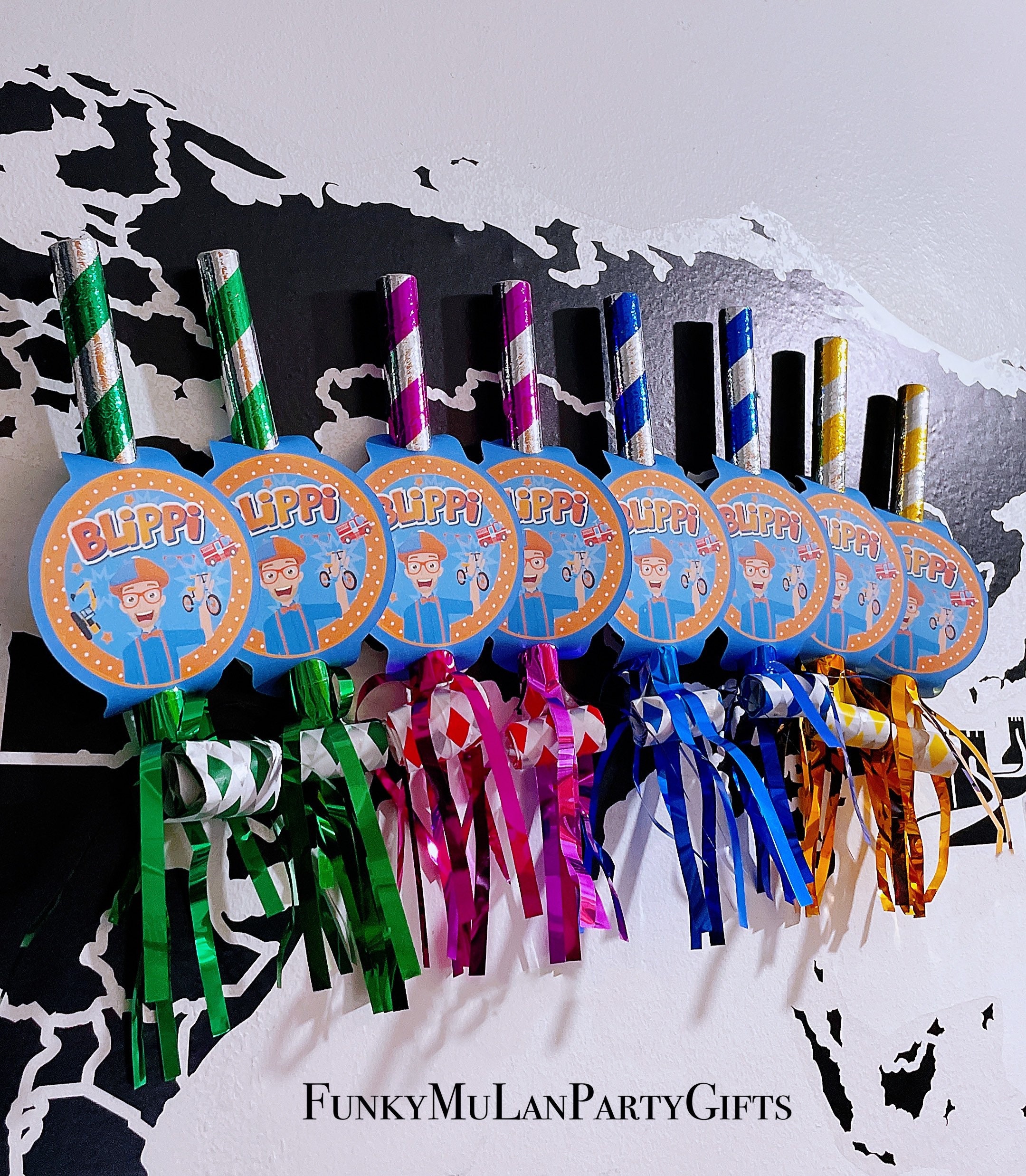 Blippi Party Favor Blowouts Party Supplies Birthday Favors Etsy