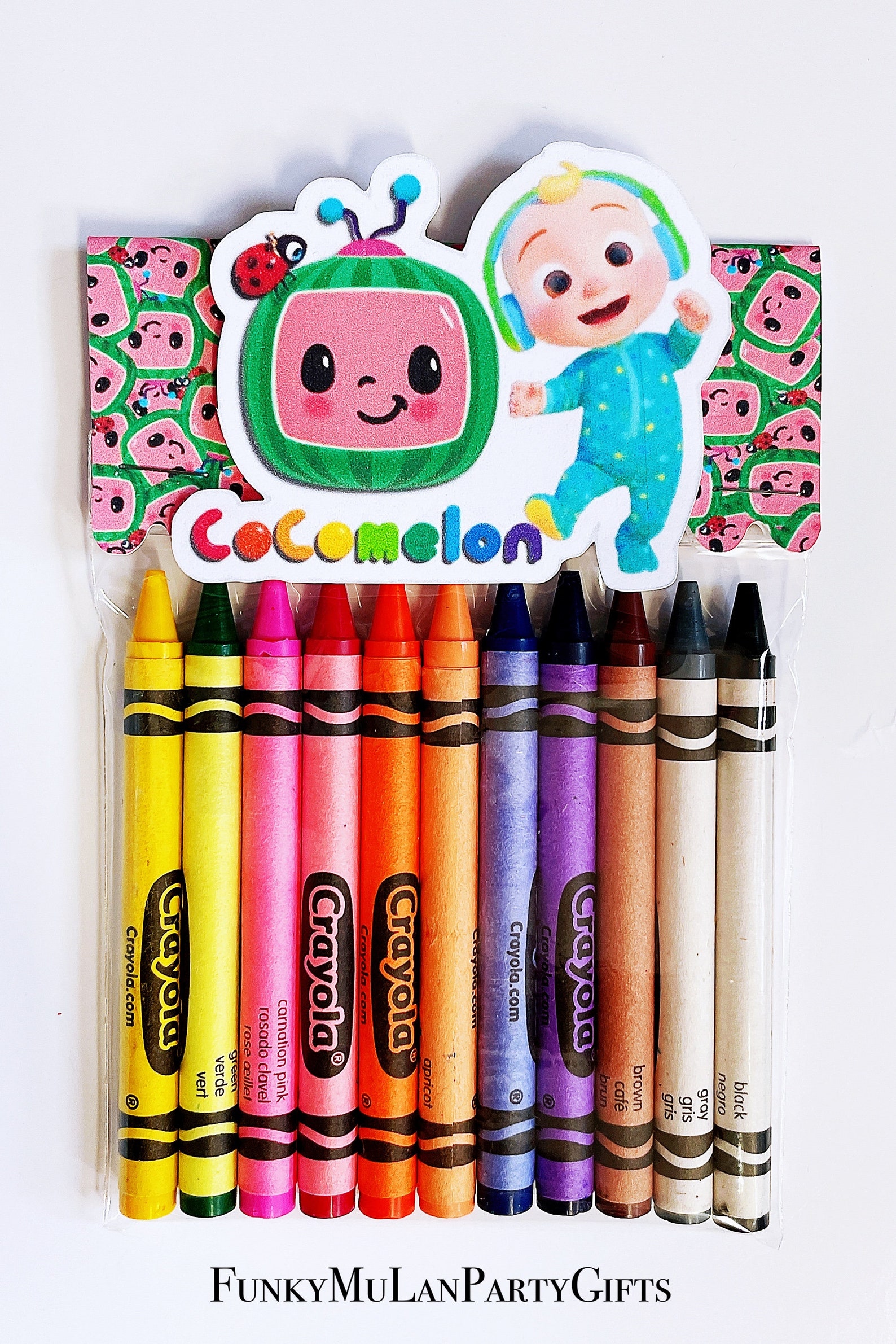 Cocomelon Crayon Packs Cocomelon Birthday Party Super Jojo Etsy