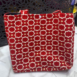 Sac marocain pour femme Sac en tissu à carreaux fait main Couleurs vives image 4