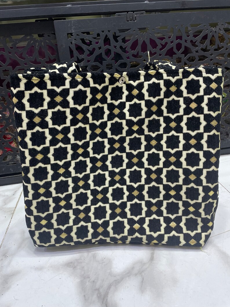 Sac marocain pour femme Sac en tissu à carreaux fait main Couleurs vives imagen 7