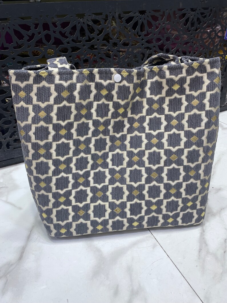 Sac marocain pour femme Sac en tissu à carreaux fait main Couleurs vives imagen 5