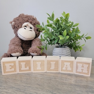 Personalized Wooden Blocks | Name Blocks | Alphabet | Baby Name | Nursery | Engraved | Baby Shower | Gift | Natural Wood Toy | Wood Blocks