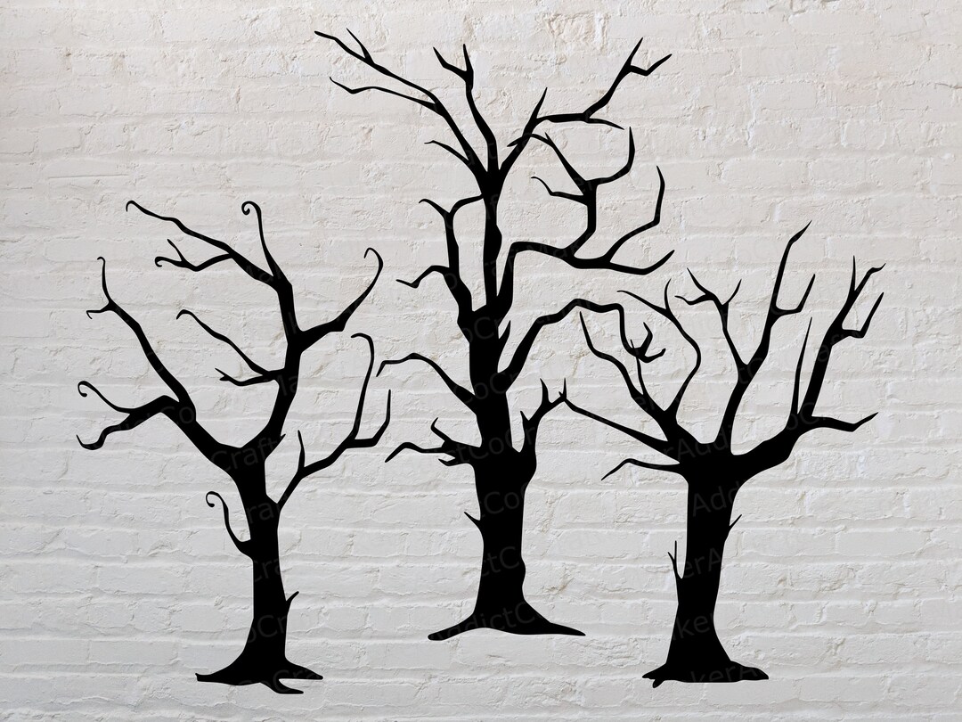 Spooky Trees, SVG, PNG, PDF, Dxf Cut Files Cricut Halloween - Etsy