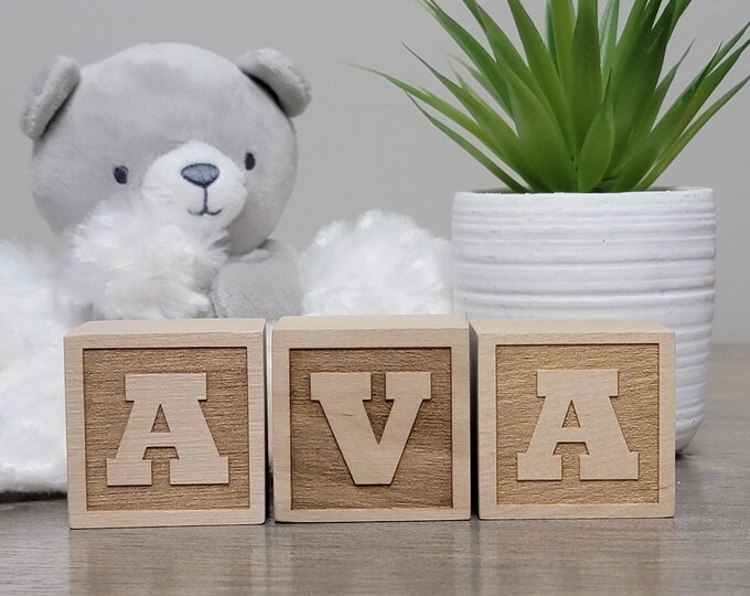 Personalized Wooden Blocks Name Blocks Alphabet Baby Name Nursery