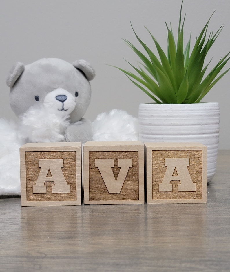 Personalized Wooden Blocks Name Blocks Alphabet Baby Etsy