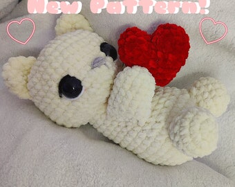 Crochet Valentine Bear PATTERN digital how to pattern tutorial