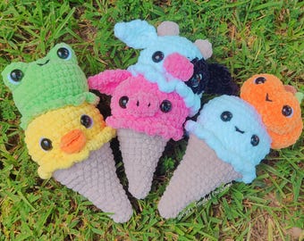 PATTERN BUNDLE- Ice Cream Crochet Pattern Bundle Instructions Tutorial How To Diy Amigurumi