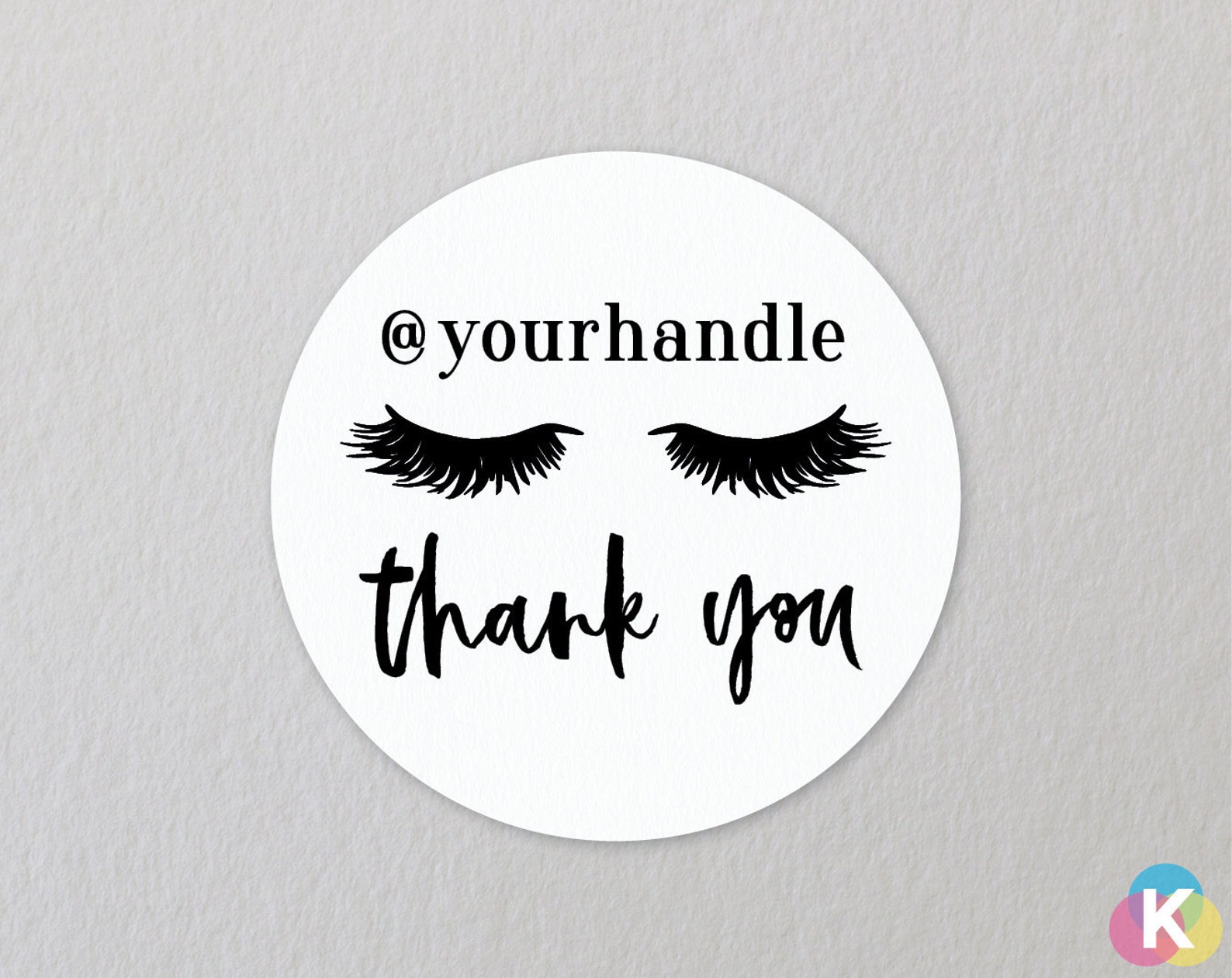 Lash Stickers Personalised Thank You Stickers Lash Artist Etsy