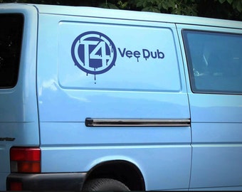 VW Transporter T3 T4 T5 Van Roundel Decal Stickers - Melting Design (x2)