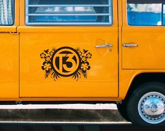Large VW roundel Decal Sticker Transporter T3 Van Original Tropical Design