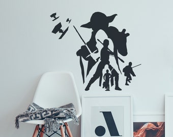 Large Star Wars Wall Decal: Sci-Fi Living Room Decor