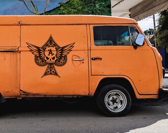 Adhesivo grande As de Picas Pegatina Van Car Camper