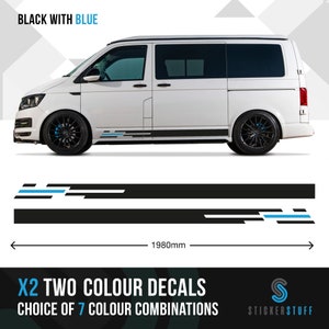 Van side stripes decal vinyl customisable sticker suitable for VW Transporter T4 T5 T6