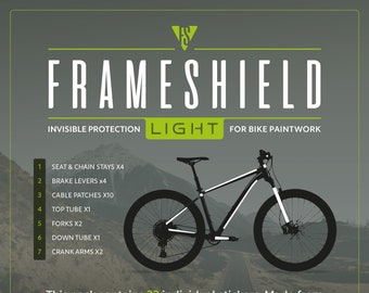 Autocollants de protection de cadre de vélo en vinyle transparent brillant par Frameshield Light