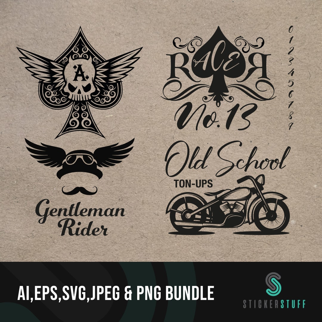 Asshat Rider Svg AI, EPS, SVG Cut Files Digital Download Illustrations of Motorcycle ...