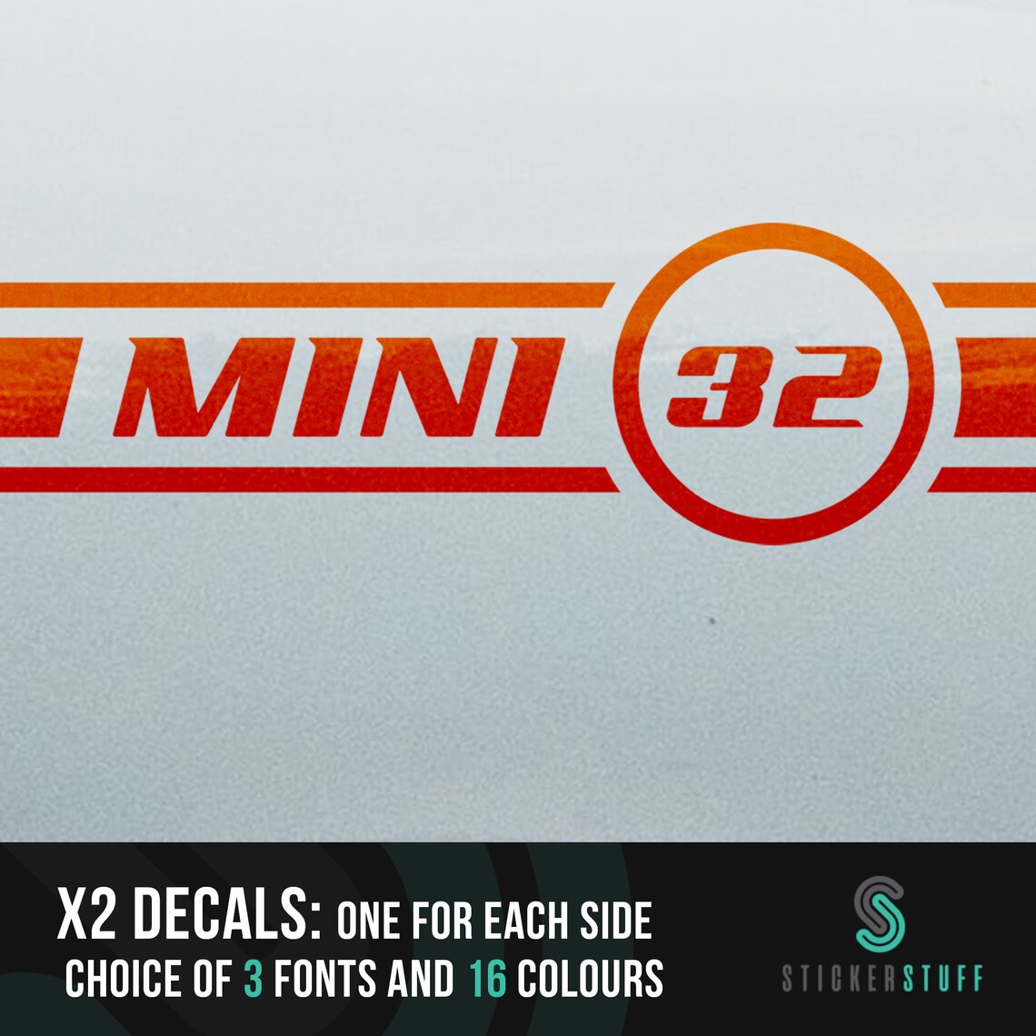 Personalised Mini Racing Number Roundel With Pin Stripe Door Decals Etsy