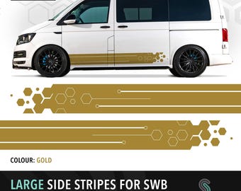 Van or Car Side Stripes Decal Set: Universal Fit