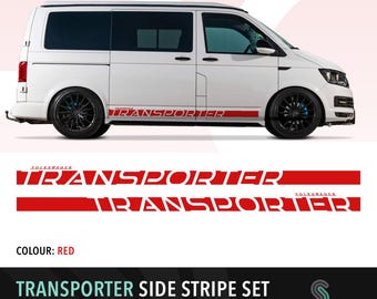 SWB VW Transporter Van side stripe decal set vinyl customisable T5, T5.1, T6, T6.1 2003 - 2024