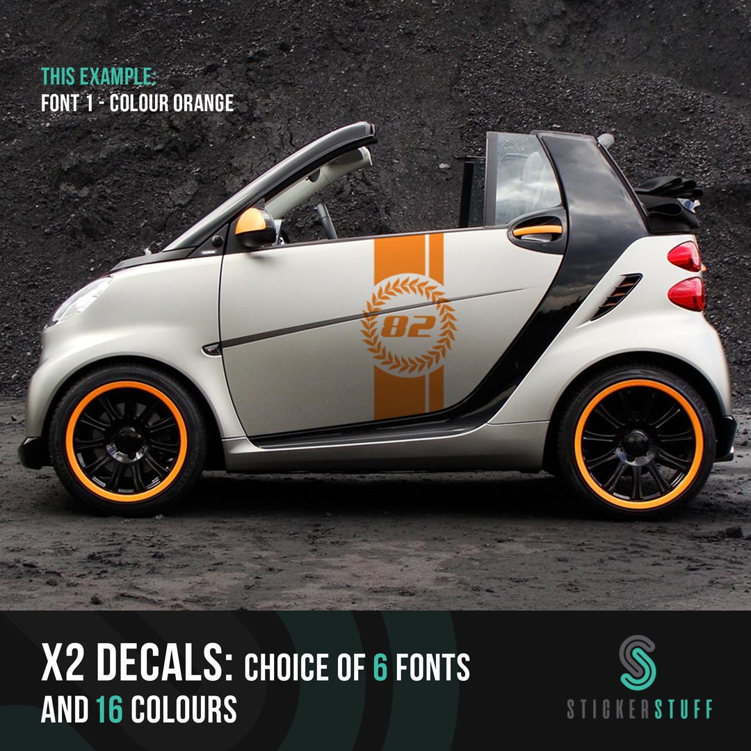 Personalised Racing Number Roundel With Stripe. Laurel Wreath Etsy