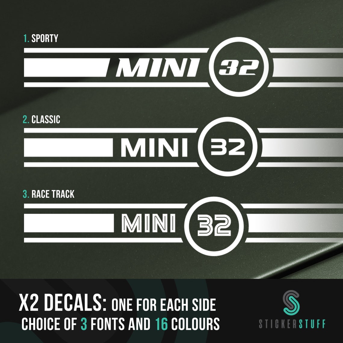 Personalised Mini Racing Number Roundel With Pin Stripe Door Decals Etsy