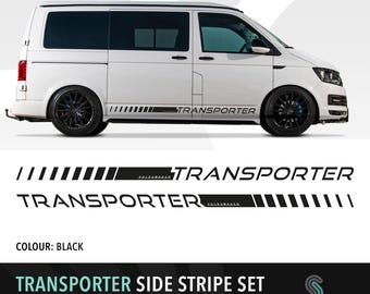 SWB VW Transporter Van side stripe decal set vinyl customisable T5, T5.1, T6, T6.1 2003 - 2024