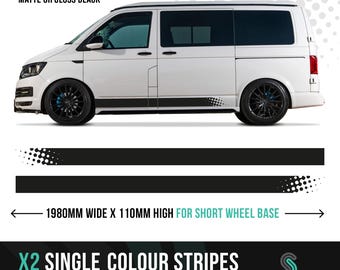 Van side stripes decal vinyl customisable sticker suitable for VW Transporter SWB