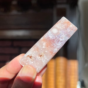 Flower agate and amethyst druzy freeform