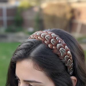 The Wide Luxury Pheasant Feather Alice Band, Hair Band image 1