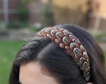 The Wide Luxury Pheasant Feather Alice Band, Hair Band