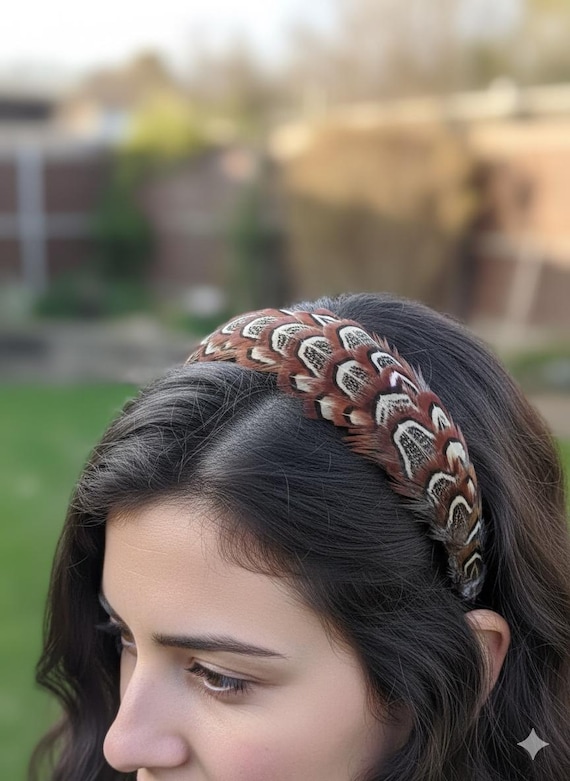 The Wide Luxury Pheasant Feather Alice Band, Hair Band