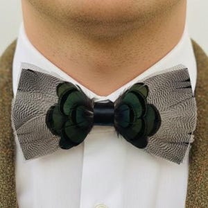 Pheasant And Duck Feather Bow Tie, Real Feather Bow Tie, Wedding Bowtie, Celebration appeal, Country appeal